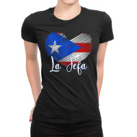 Womens Boricua Jefa Puerto Rico Heart Flag Boricua Mom Mothers Day Ladies Fitted T-shirt | Artistshot