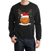 Christmas Basketball Reindeer Funny Santa Hat Xmas Kids Crewneck Sweatshirt | Artistshot