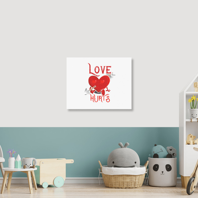 Cupid Arrow Love Hurts Valentines Day Landscape Canvas Print | Artistshot