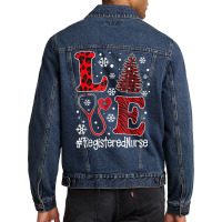 Love Nurse Buffalo Plaid Christmas Nursing Registered Nurse T Shirt Men Denim Jacket | Artistshot