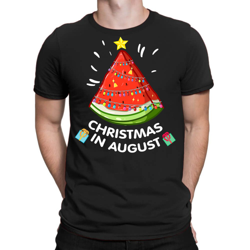 Christmas In August Watermelon Santa Summer Tree T-Shirt by ElizabethAtist | Artistshot