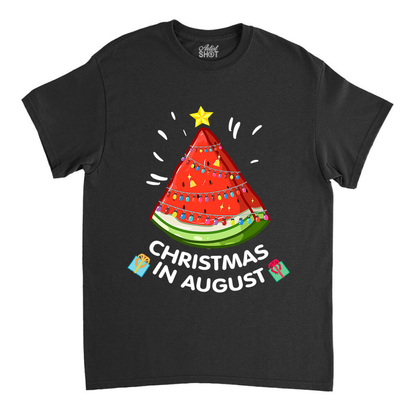 Christmas In August Watermelon Santa Summer Tree Classic T-shirt by ElizabethAtist | Artistshot