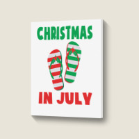 Christmas In July Flip Flop Xmas In July Decorations Party Portrait Canvas Print | Artistshot