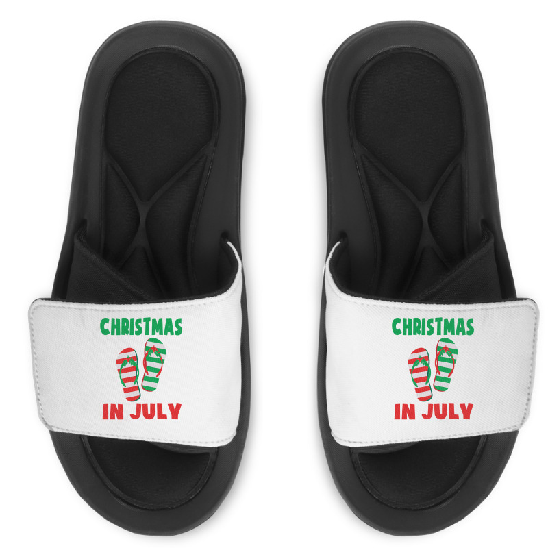 Christmas In July Flip Flop Xmas In July Decorations Party Slide Sandal | Artistshot