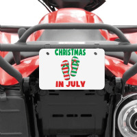 Christmas In July Flip Flop Xmas In July Decorations Party Atv License Plate | Artistshot