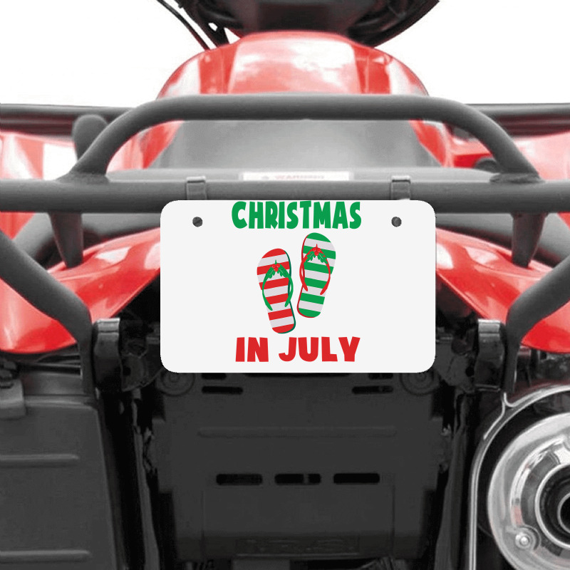 Christmas In July Flip Flop Xmas In July Decorations Party Atv License Plate | Artistshot