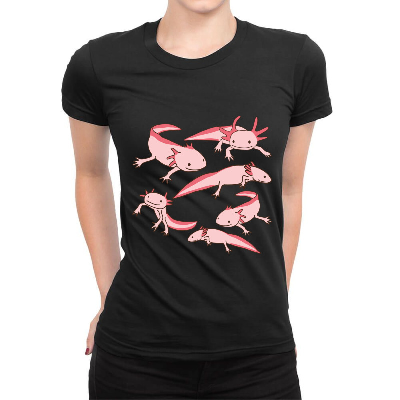 Smiley Axolotl Pattern Ladies Fitted T-Shirt by Min08 | Artistshot