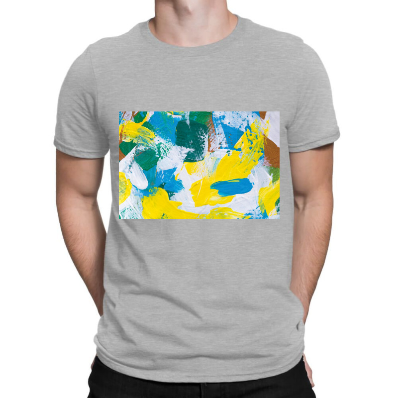 Yellow Paint Textured T-Shirt by ElaineABernard | Artistshot