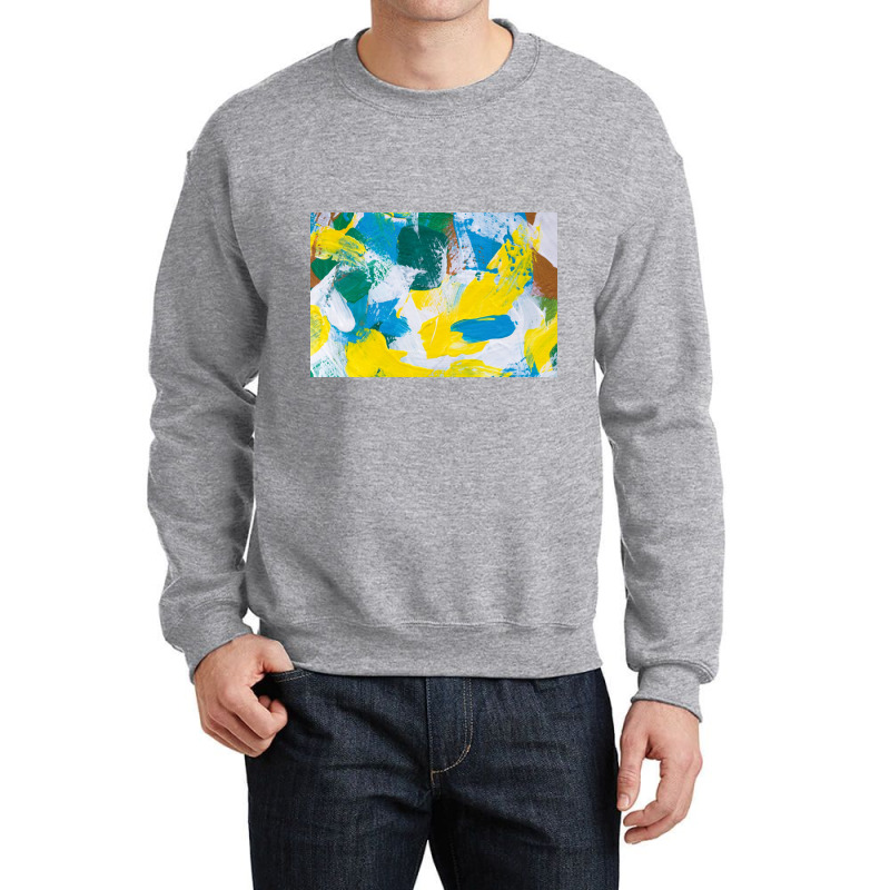 Yellow Paint Textured Crewneck Sweatshirt by ElaineABernard | Artistshot