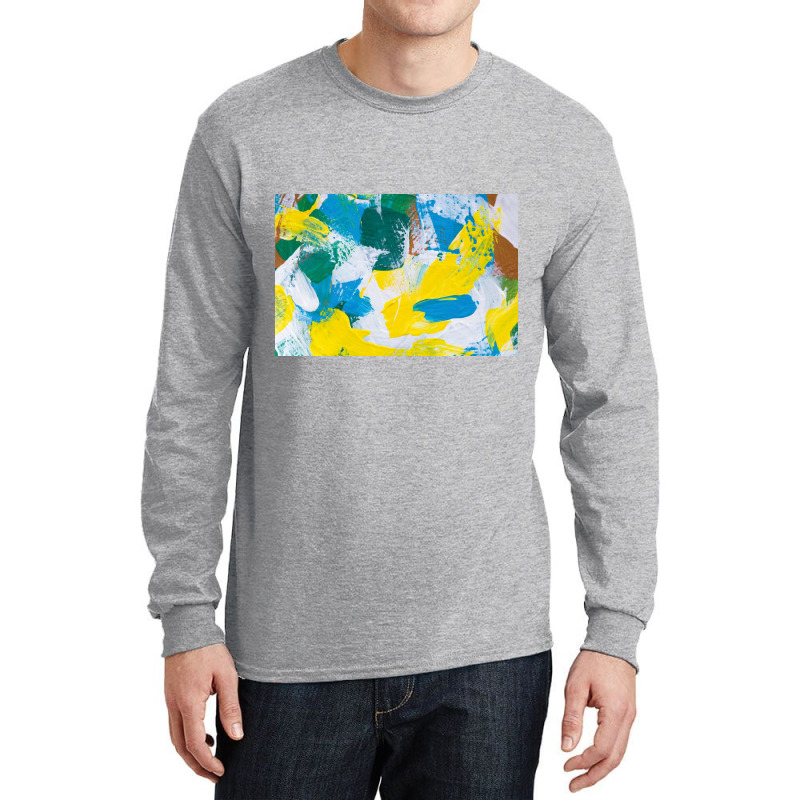 Yellow Paint Textured Long Sleeve Shirts by ElaineABernard | Artistshot