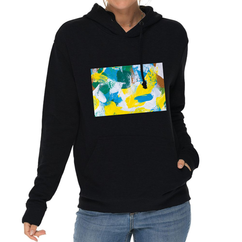 Yellow Paint Textured Lightweight Hoodie by ElaineABernard | Artistshot