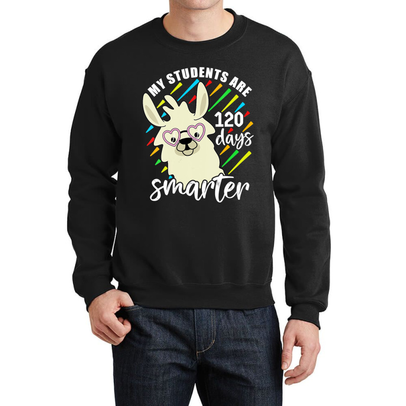 Womens My Students Are 120 Days Smarter Prek Teacher Llama Lovers Vnec Crewneck Sweatshirt by Davidartist | Artistshot