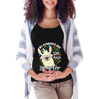 Womens My Students Are 120 Days Smarter Prek Teacher Llama Lovers Vnec Maternity Scoop Neck T-shirt | Artistshot