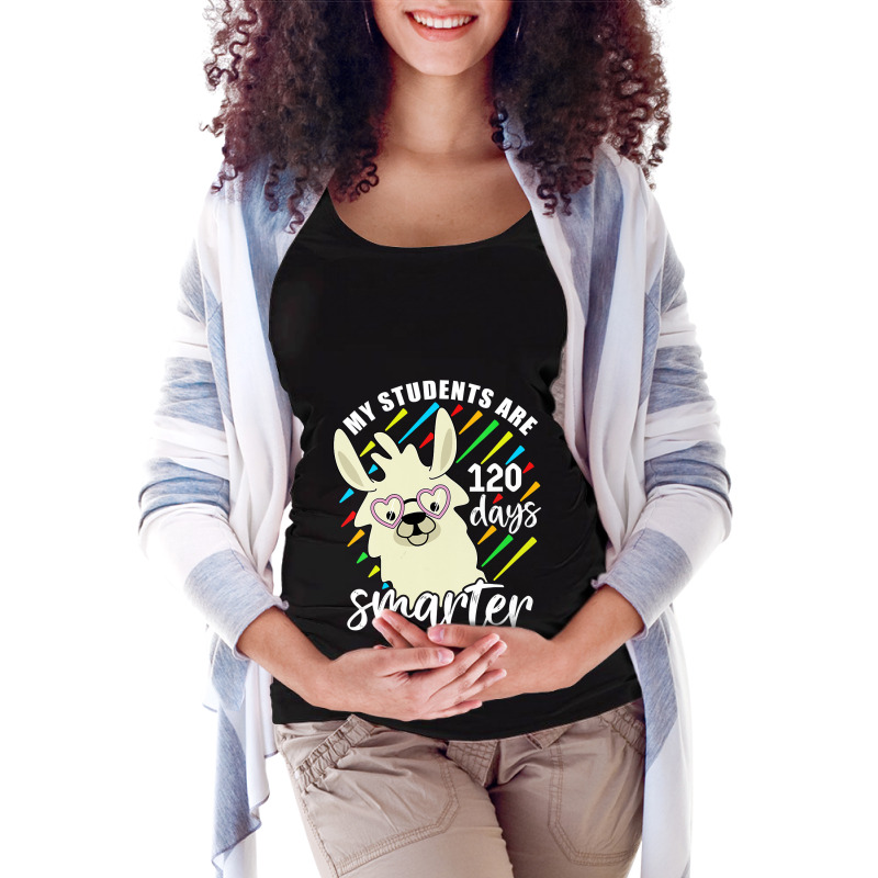 Womens My Students Are 120 Days Smarter Prek Teacher Llama Lovers Vnec Maternity Scoop Neck T-shirt by Davidartist | Artistshot