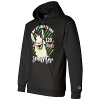 Womens My Students Are 120 Days Smarter Prek Teacher Llama Lovers Vnec Champion Hoodie | Artistshot