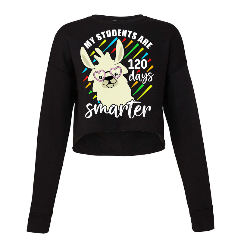 Womens My Students Are 120 Days Smarter Prek Teacher Llama Lovers Vnec Cropped Sweater by Davidartist | Artistshot