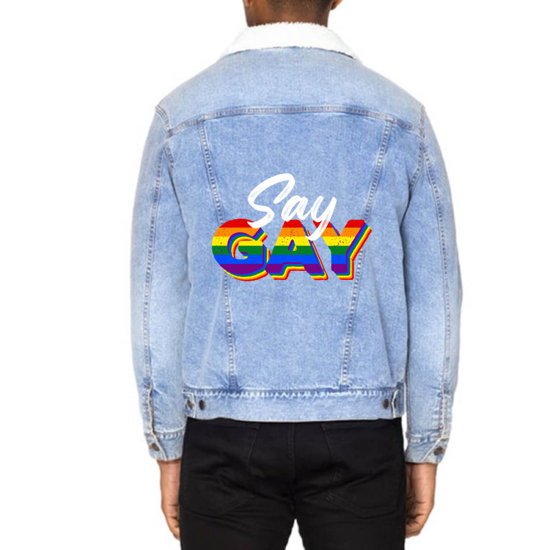 Say Gay-pwu2i Unisex Sherpa-lined Denim Jacket | Artistshot