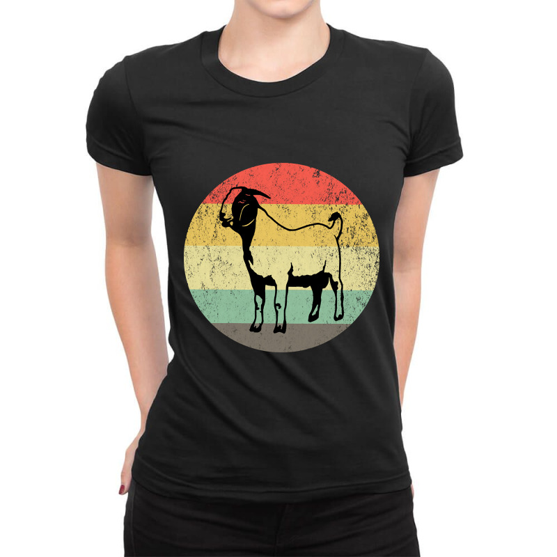 Vintage Sunset Goat Ladies Fitted T-Shirt by Sierra Dennis | Artistshot