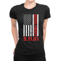 Never Forget Patriotic 911 American Flag Ladies Fitted T-shirt | Artistshot