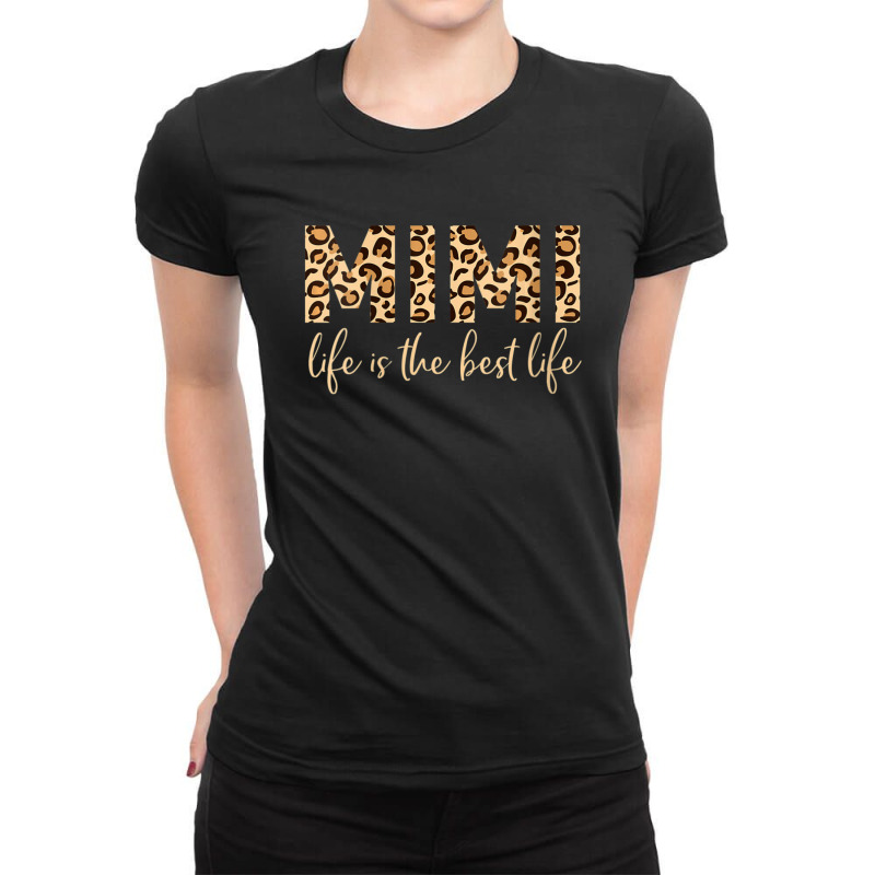 Womens Mimi Life For Grandma Mothers Day Leopard V-neck Ladies Fitted T-Shirt by rastyrocl | Artistshot