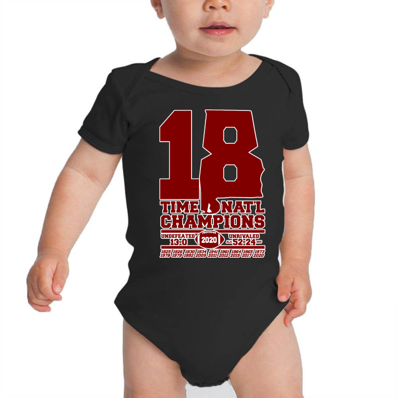 Alabama 18 Time Champions Baby Bodysuit by oatesorlandoi9eepf | Artistshot