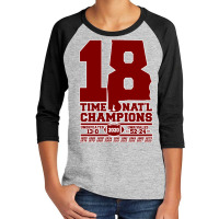 Alabama 18 Time Champions Youth 3/4 Sleeve | Artistshot