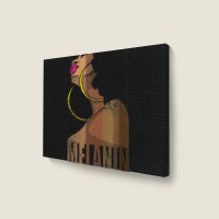 Melanin Drippin Beautiful Afro Woman Black History Feb Gift Landscape Canvas Print | Artistshot