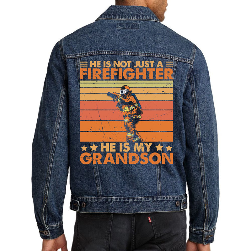 He Is Not Just A Firefighter He Is My Grandson Men Denim Jacket | Artistshot