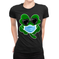 Clover Irish Shamrock In A Mask For St Patricks   Pattys Day Ladies Fitted T-shirt | Artistshot