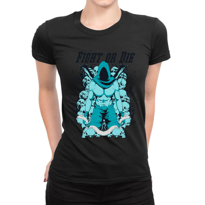 Fight Or Die Ladies Fitted T-Shirt by Box Bingham | Artistshot