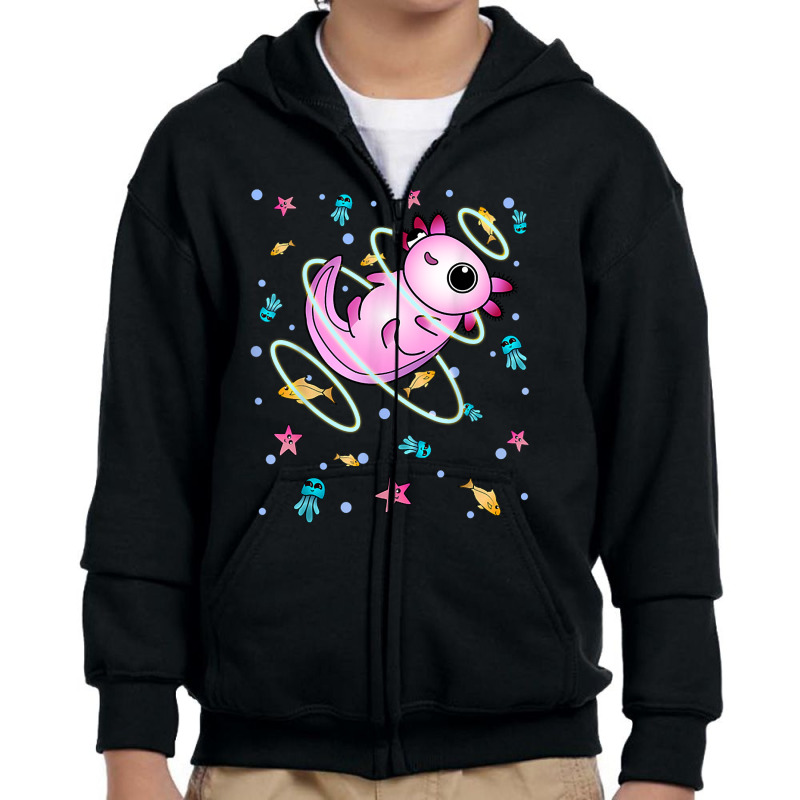 Underwater Axolotl Youth Zipper Hoodie | Artistshot