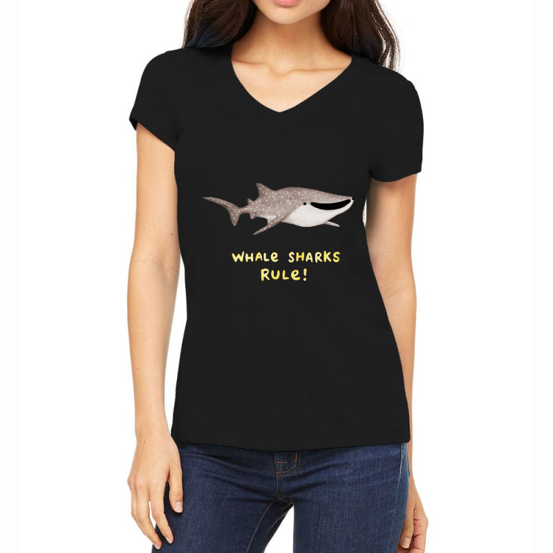 Whale Sharks Rule! Women's V-Neck T-Shirt by Min05 | Artistshot