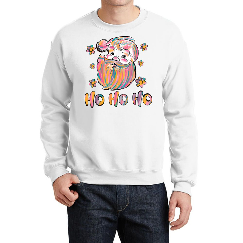 Ho Ho Ho Merry Christmas Tie Dye Colorful Santa Claus T Shirt Crewneck Sweatshirt | Artistshot