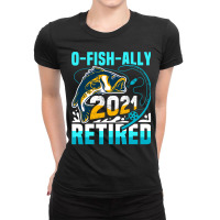 Ofishally 2021 Retired Funny Fishing Fisherman Retirement Ladies Fitted T-shirt | Artistshot