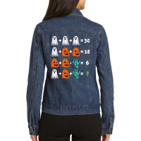 Operation Halloween Costume Math Teacher Ladies Denim Jacket | Artistshot