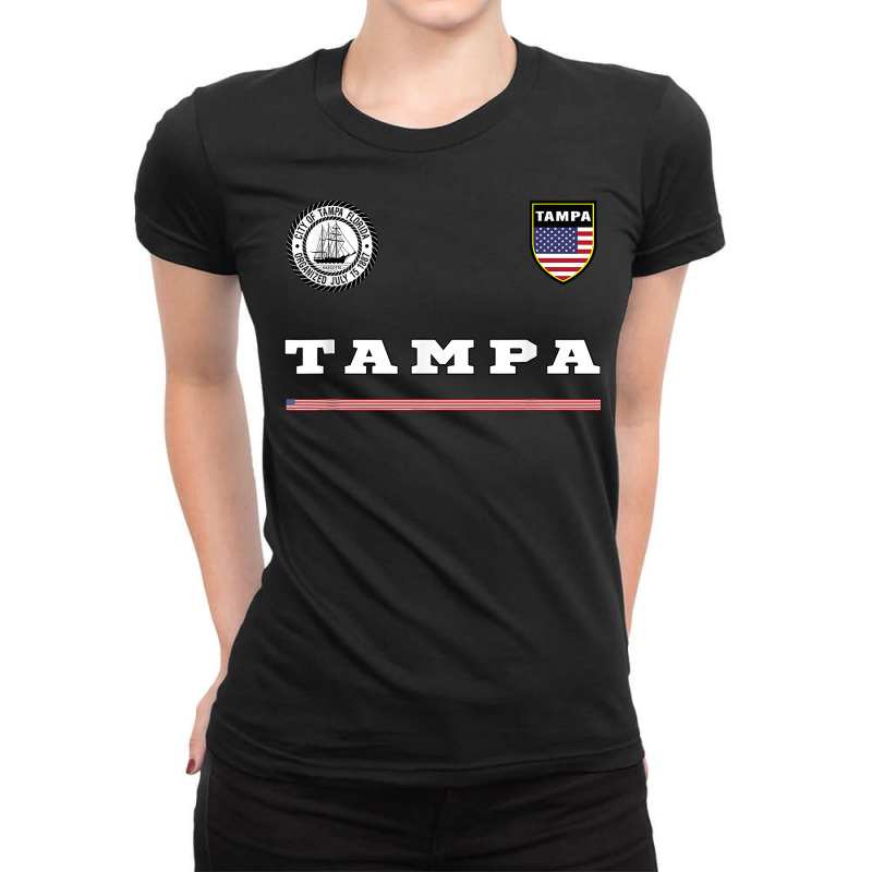 Tampa Sportssoccer Jersey National Pride Gift T Shirt Ladies Fitted T-Shirt by rennambka | Artistshot