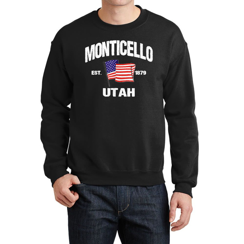 Monticello Utah Ut Usa Stars & Stripes Vintage Style Crewneck Sweatshirt by ISAIASSANTIAGO | Artistshot