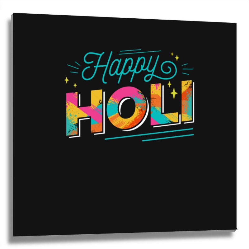 Happy Holi Colorful Holi Festival Metal Print Square | Artistshot