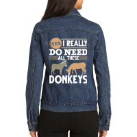 Farm Animal Lover Farming Farmer Funny Donkey Premium Ladies Denim Jacket | Artistshot