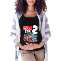 Kids Fire Truck 2 Year Old Firefighter 2nd Birthday Boy Toddler Maternity Scoop Neck T-shirt | Artistshot