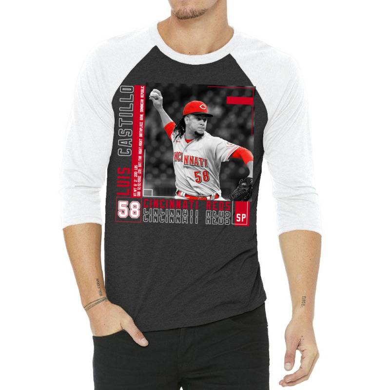 Luis Castillo Baseball Edit Tapestries Reds 3/4 Sleeve Shirt | Artistshot