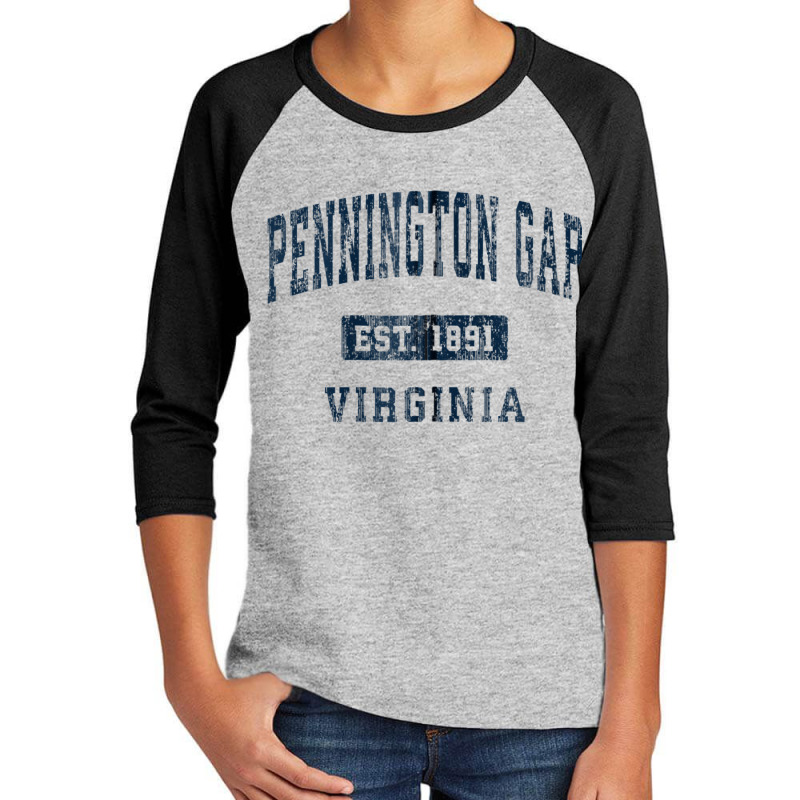 Pennington Gap Virginia Va Vintage Athletic Sports Design Zip Hoodie Youth 3/4 Sleeve | Artistshot