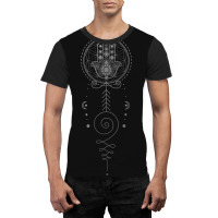 Hamsa Hand Unalome Graphic T-shirt | Artistshot