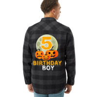 Happy 5th Birthday Boy Halloween Flannel Shirt | Artistshot