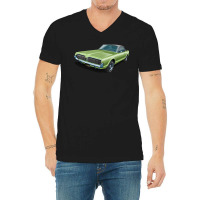 1967 Mercury Cougar In Lime Frost Five V-neck Tee | Artistshot