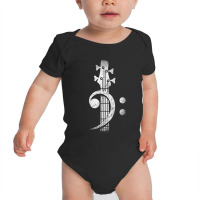 Bass Cleff Headstock Bass Guitar Baby Bodysuit | Artistshot