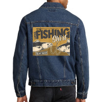 Funny Fisherman Fishy Fishy Fishy Lucky Fishing Men Denim Jacket | Artistshot