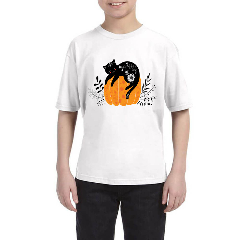 Cute Hand Drawn Halloween Black Cat Classic Youth Tee | Artistshot