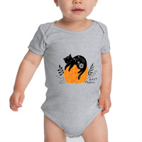 Cute Hand Drawn Halloween Black Cat Classic Baby Bodysuit | Artistshot