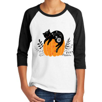 Cute Hand Drawn Halloween Black Cat Classic Youth 3/4 Sleeve | Artistshot